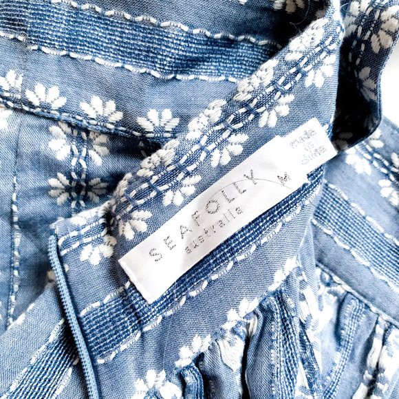 NWOT anthropologie dobby striped jumpsuit blue M - Picture 5 of 10